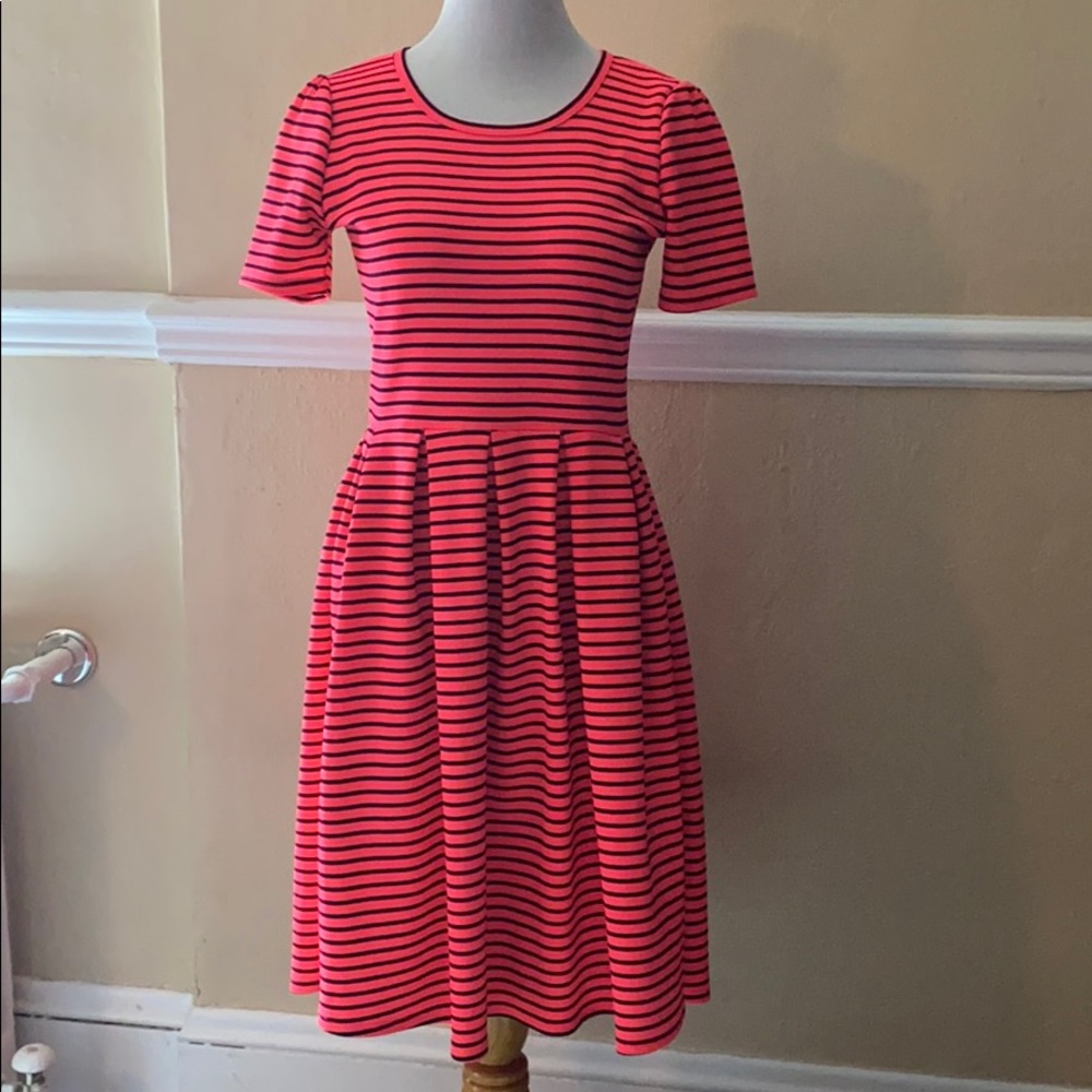 Bright pink Lularoe Amelia dress